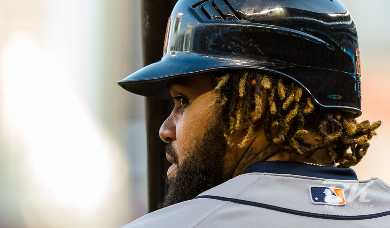 Prince Fielder #28 of the Detroit Tigers waits on-deck during a game against the Minnesota Twins on September 29, 2012 at Target Field in Minneapolis, Minnesota.  The Tigers defeated the Twins 6 to 4.  Photo: © Ben Krause 2012