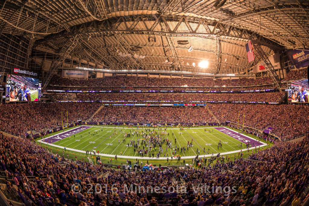 Minnesota Vikings vs. Green Bay Packers on September 18, 2016 at U.S. Bank Stadium in Minneapolis, Minnesota.  This was the inaugural game at U.S. Bank Stadium.  Photo by Ben Krause/Minnesota Vikings